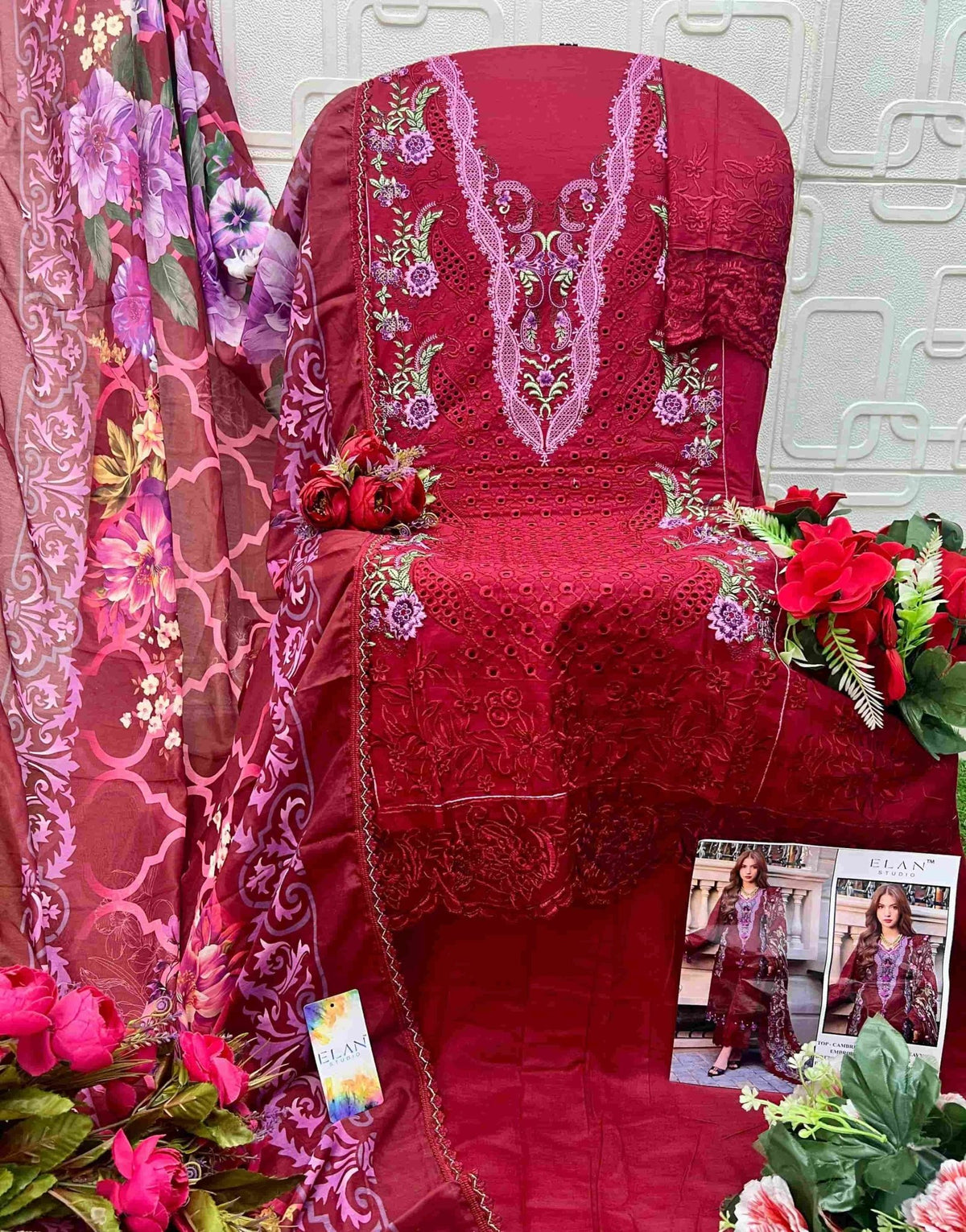 Elan Studio E - 35 Abcd Cambric Lawn Cotton Pakistani Suit - Amrah Wholesale