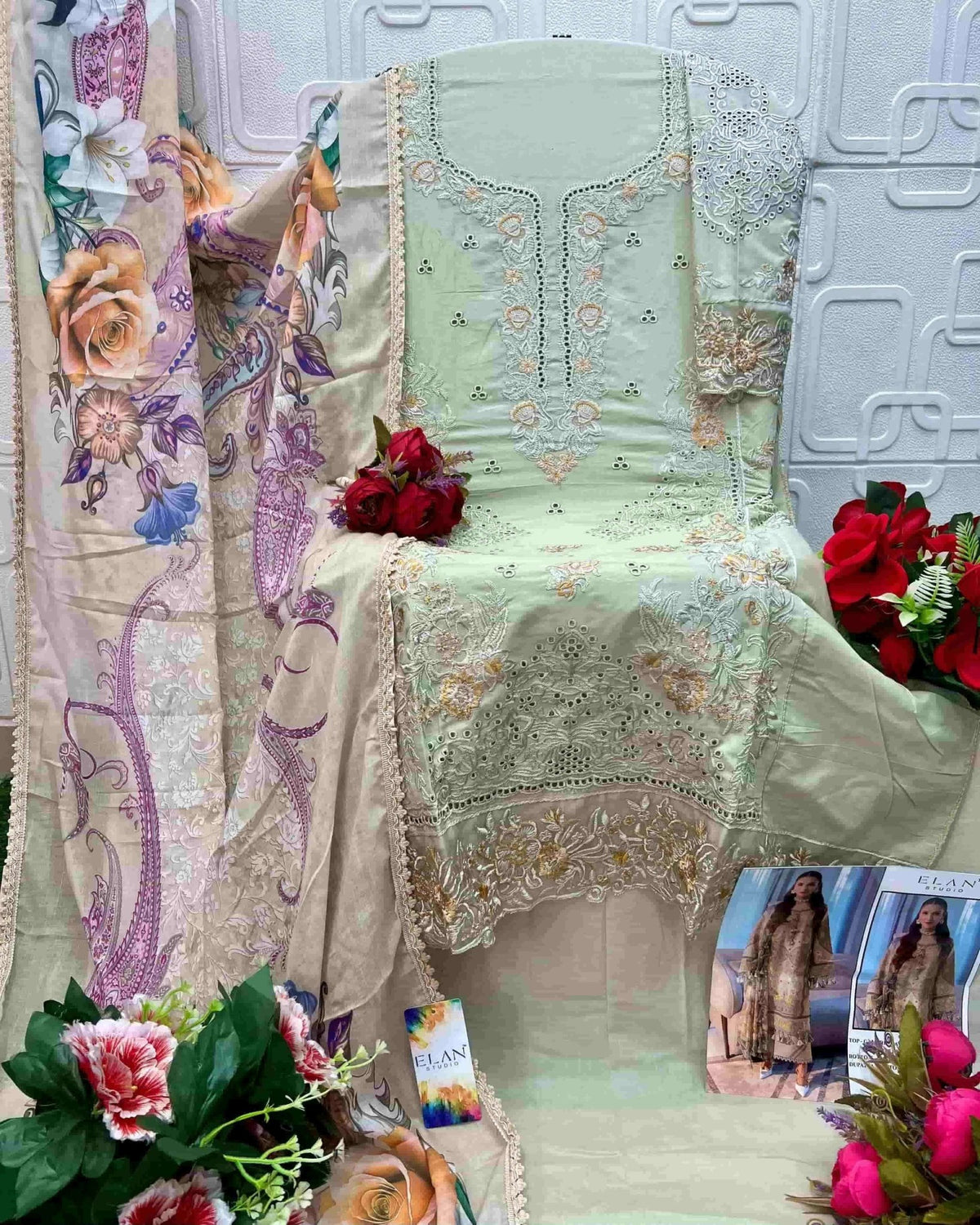 Elan Studio E - 36 Abcd Cambric Lawn Cotton Pakistani Suit - Amrah Wholesale