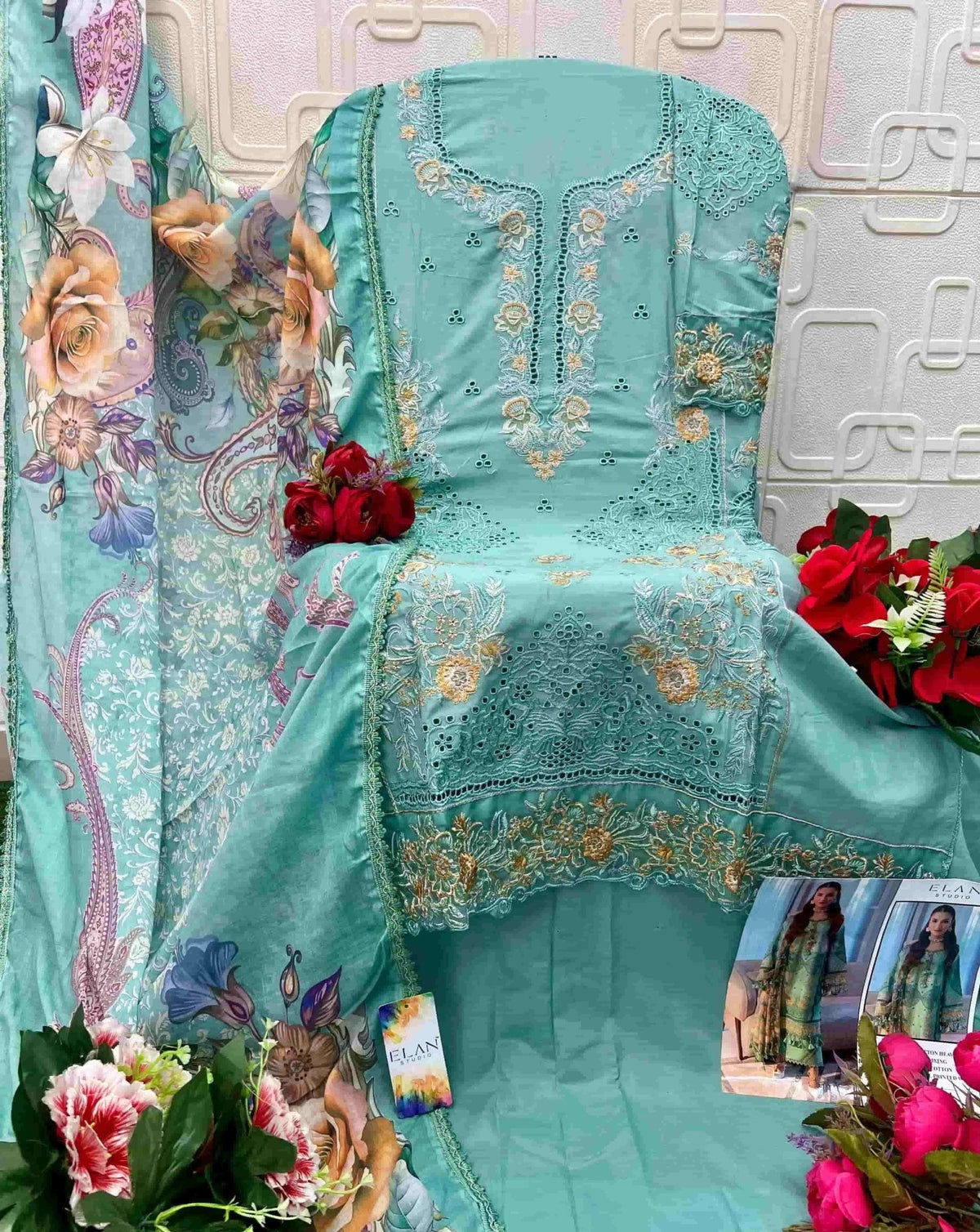 Elan Studio E - 36 Abcd Cambric Lawn Cotton Pakistani Suit - Amrah Wholesale