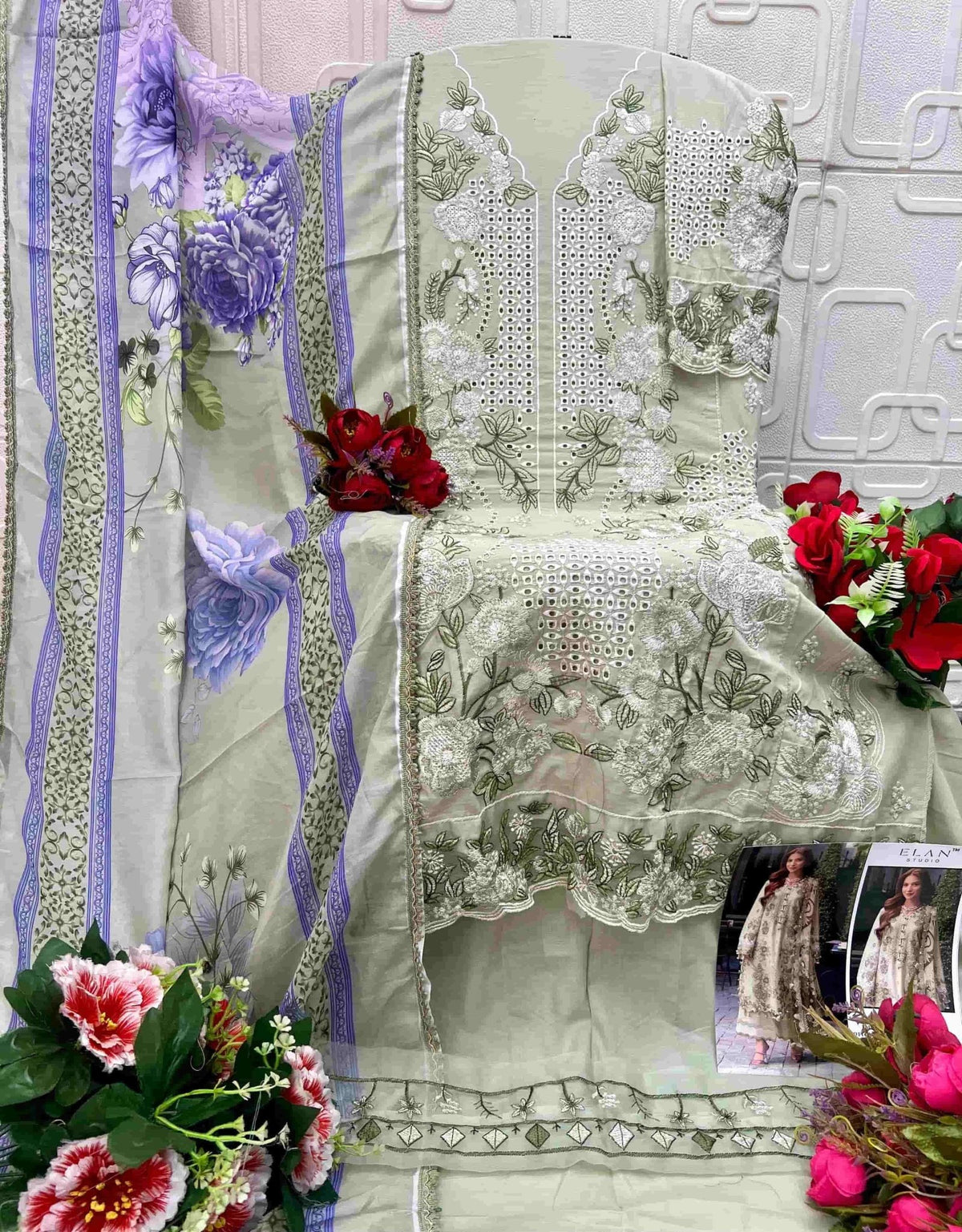 Elan Studio E - 37 ABCD Cambric Lawn Cotton Pakistani Suit - Amrah Wholesale