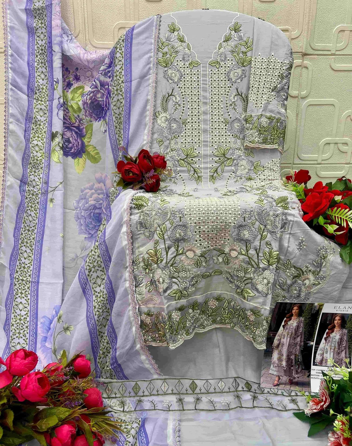 Elan Studio E - 37 ABCD Cambric Lawn Cotton Pakistani Suit - Amrah Wholesale