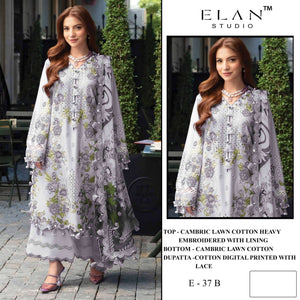 Elan Studio E - 37 ABCD Cambric Lawn Cotton Pakistani Suit - Amrah Wholesale