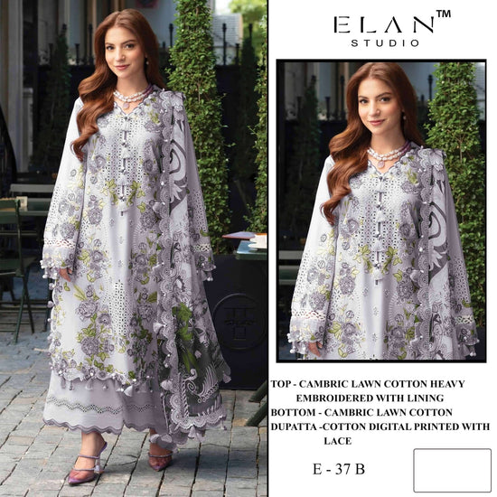 Elan Studio E - 37 ABCD Cambric Lawn Cotton Pakistani Suit - Amrah Wholesale