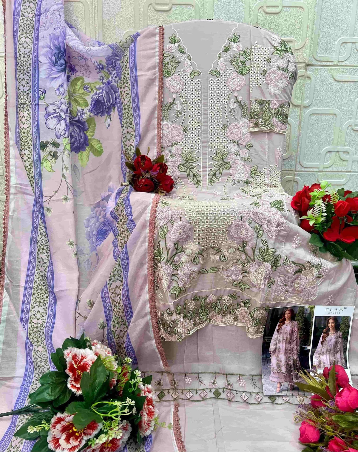 Elan Studio E - 37 ABCD Cambric Lawn Cotton Pakistani Suit - Amrah Wholesale
