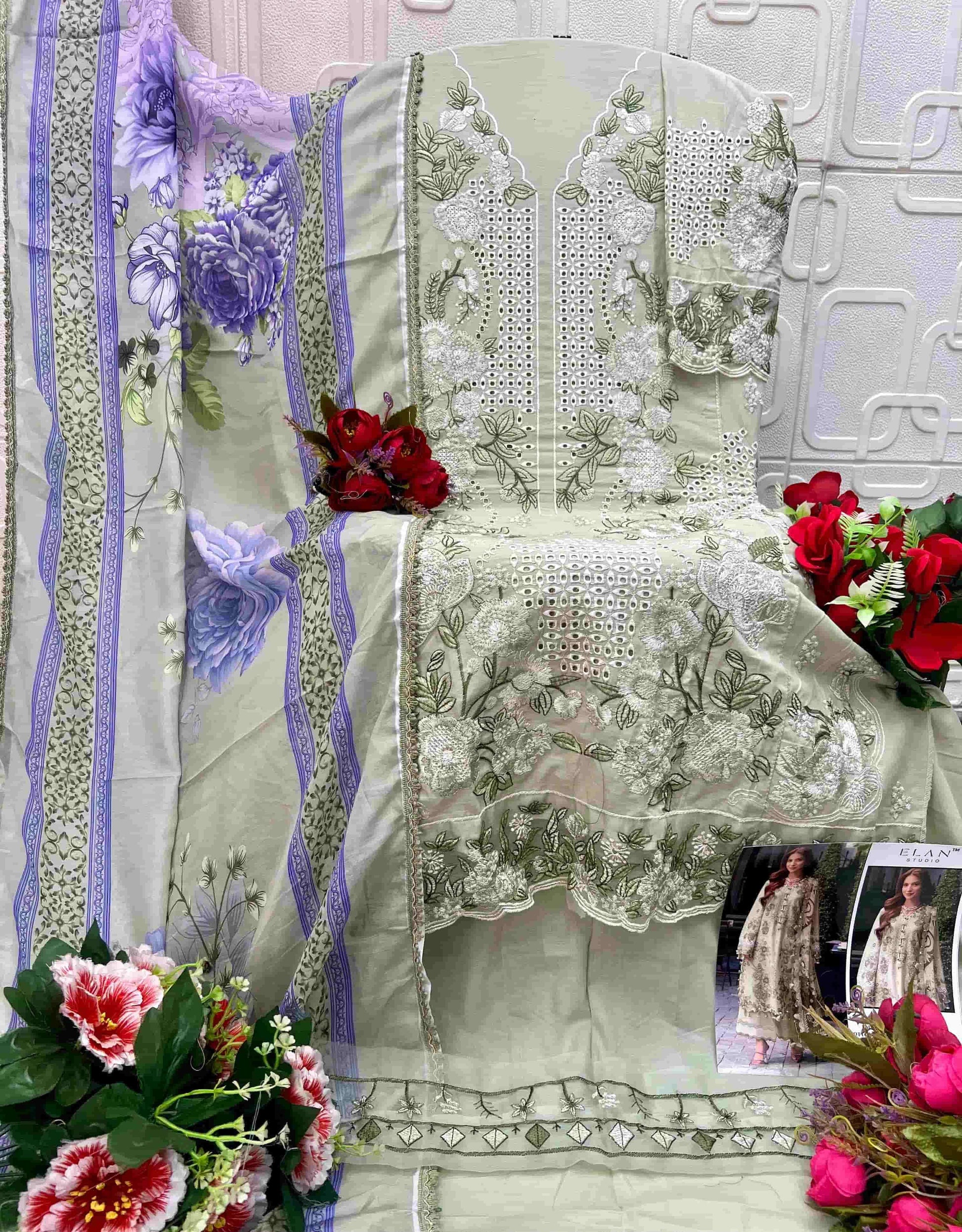 Elan Studio E-37 ABCD Cambric Lawn Cotton Pakistani Suit