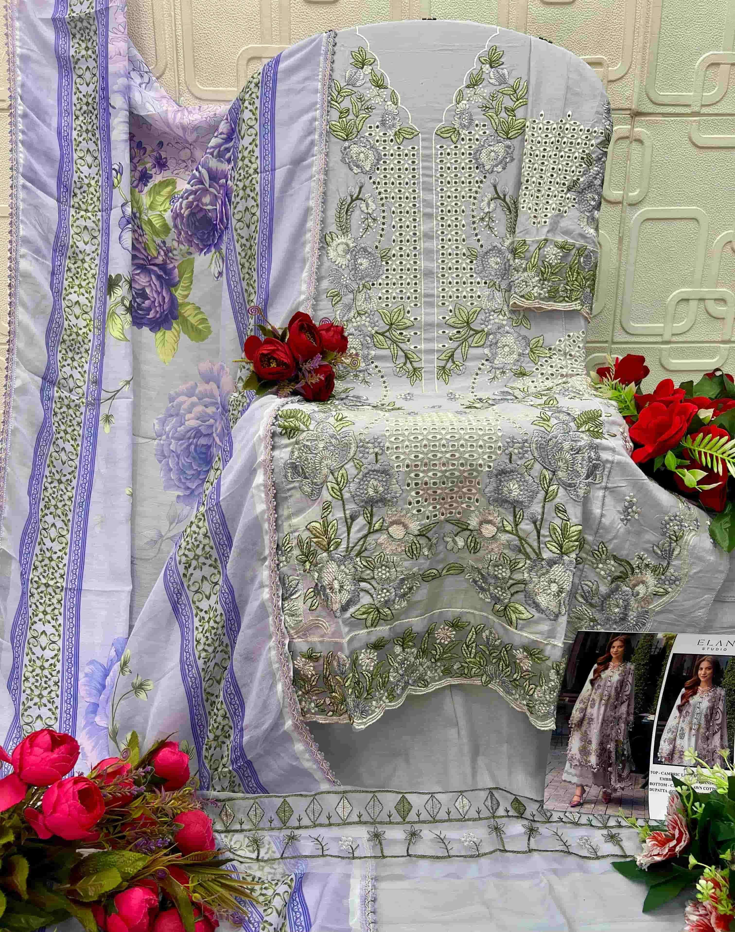 Elan Studio E-37 ABCD Cambric Lawn Cotton Pakistani Suit