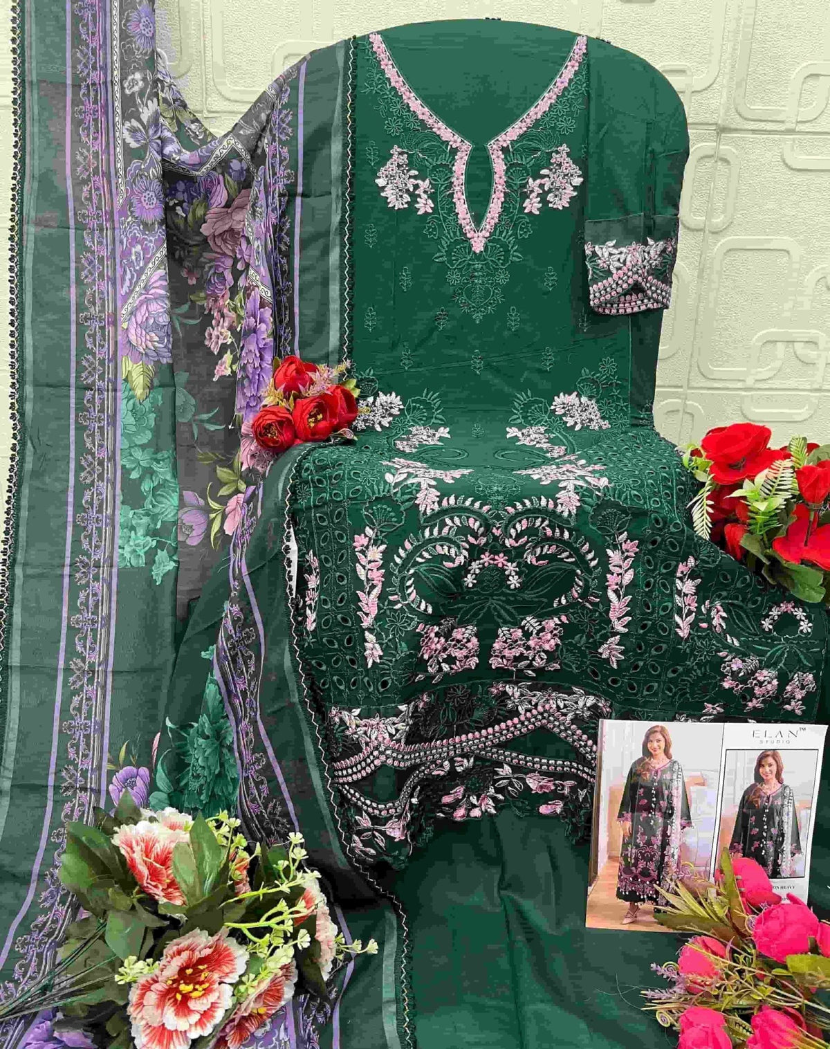 Elan Studio E - 38 Abcd Cambric Lawn Cotton Pakistani Suit - Amrah Wholesale