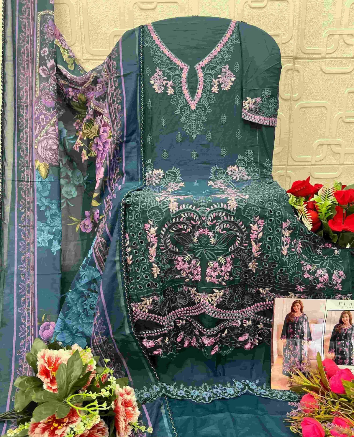 Elan Studio E - 38 Abcd Cambric Lawn Cotton Pakistani Suit - Amrah Wholesale