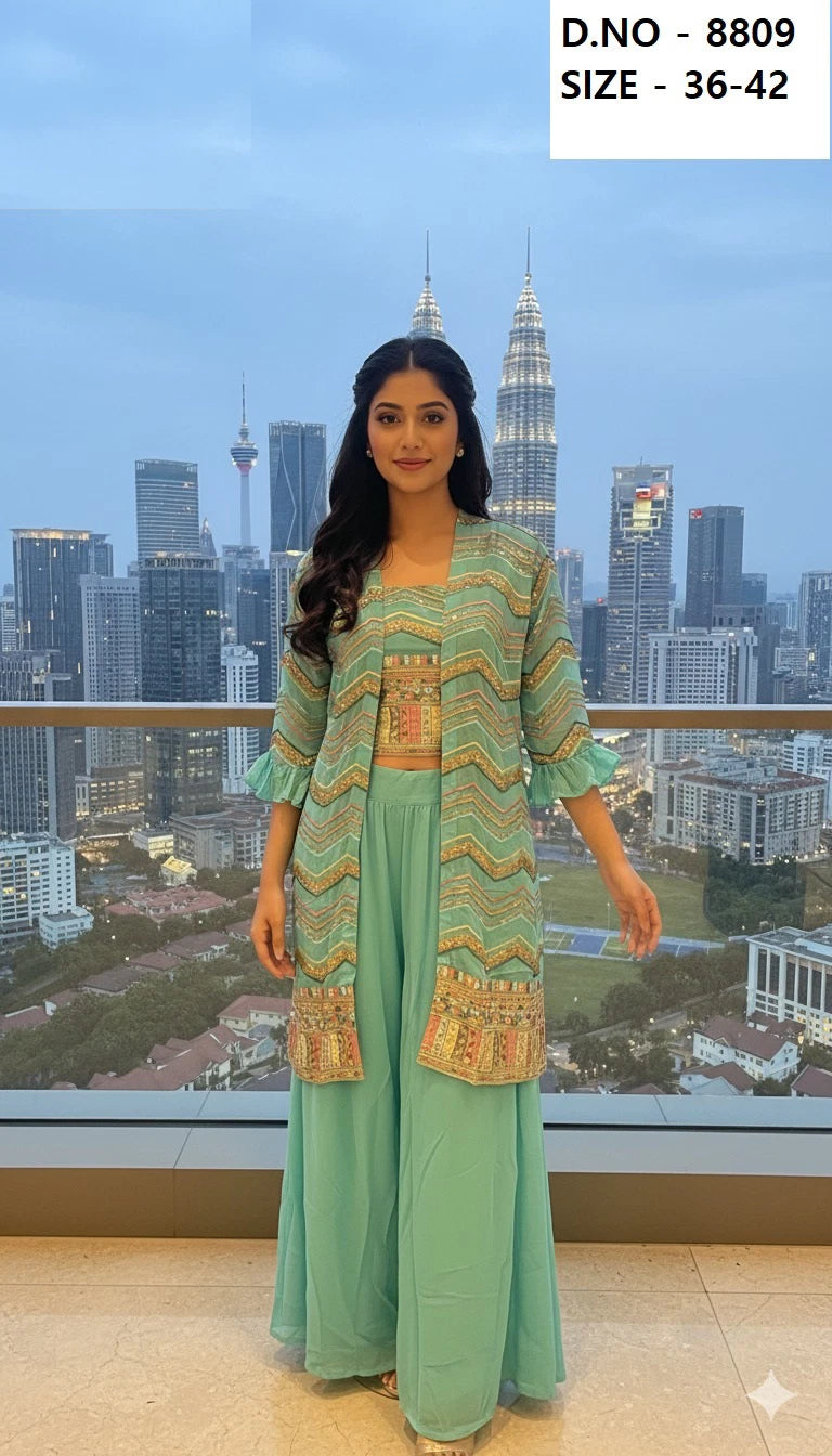 Elliza Crop Top With Coat 8809