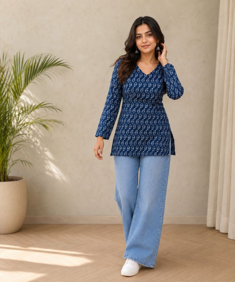 Emily 203 Cotton Printed Short Kurti