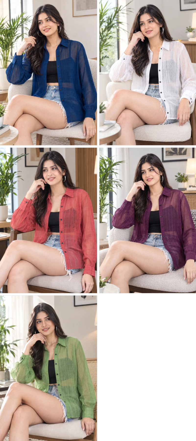 Emily 9631 Premium Georgette Designer Collared Western Shirt