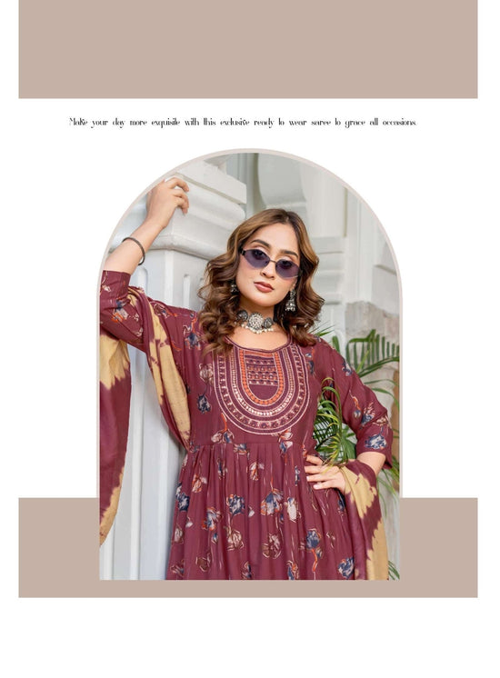 Erraha Amayra Vol 7 Foil Print Kurti Pant Dupatta Set - Amrah Wholesale