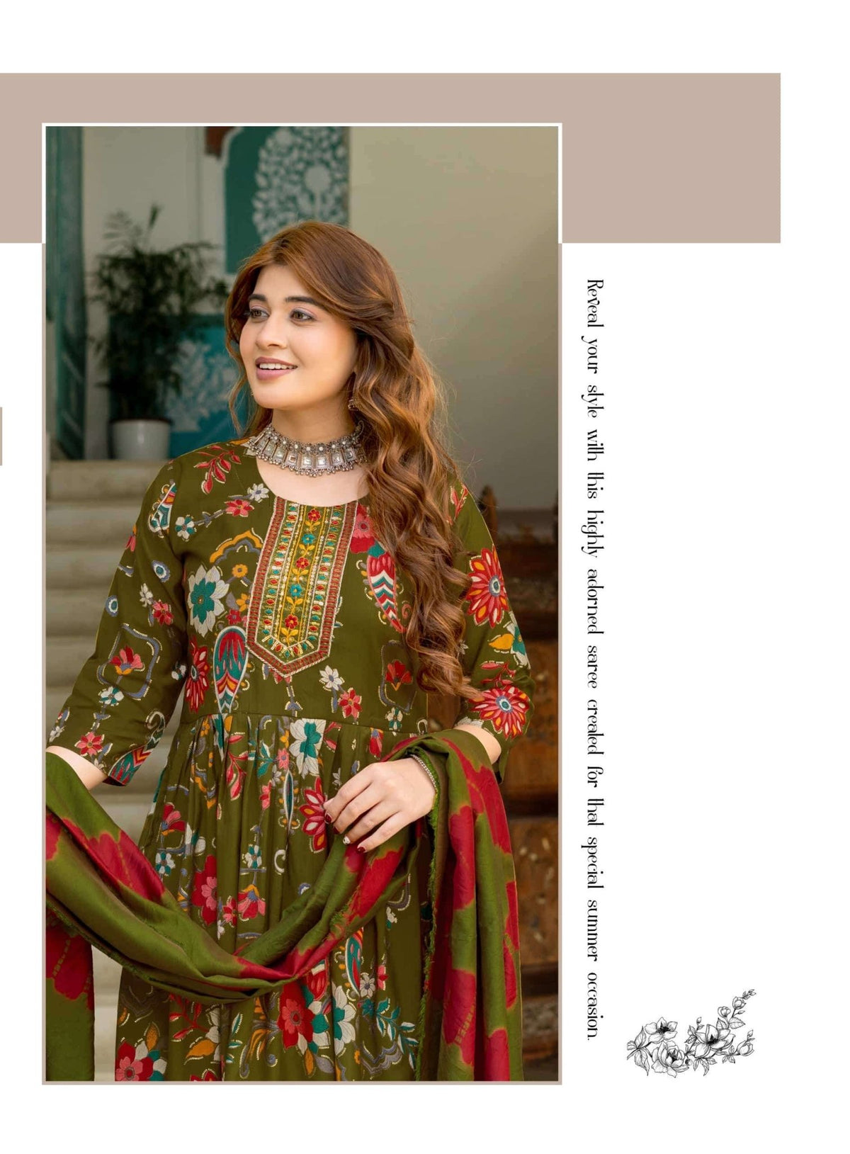 Erraha Amayra Vol 7 Foil Print Kurti Pant Dupatta Set - Amrah Wholesale
