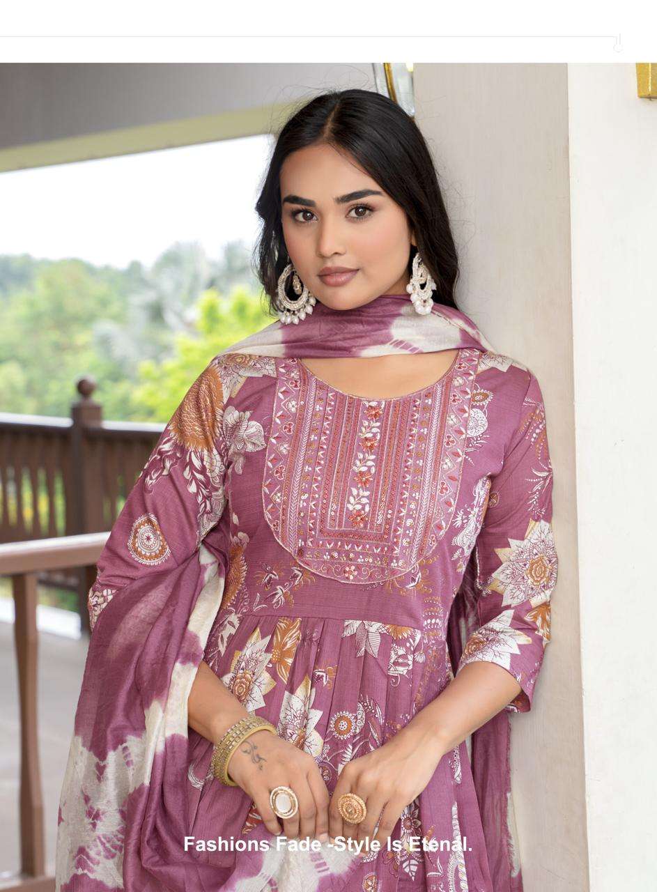 Erraha Amayra Vol 8 Vetican Foil Print Top Bottom Dupatta Set