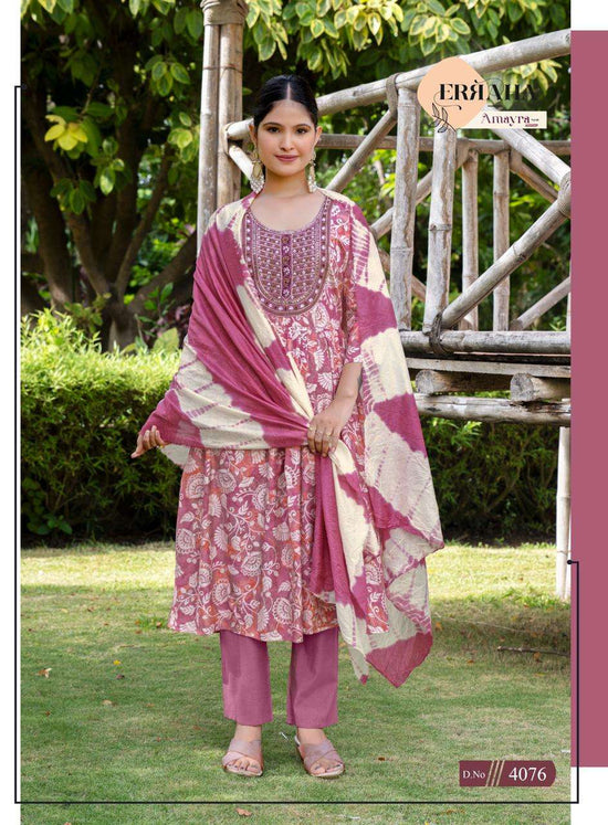 Erraha Amayra Vol 8 Vetican Foil Print Top Bottom Dupatta Set