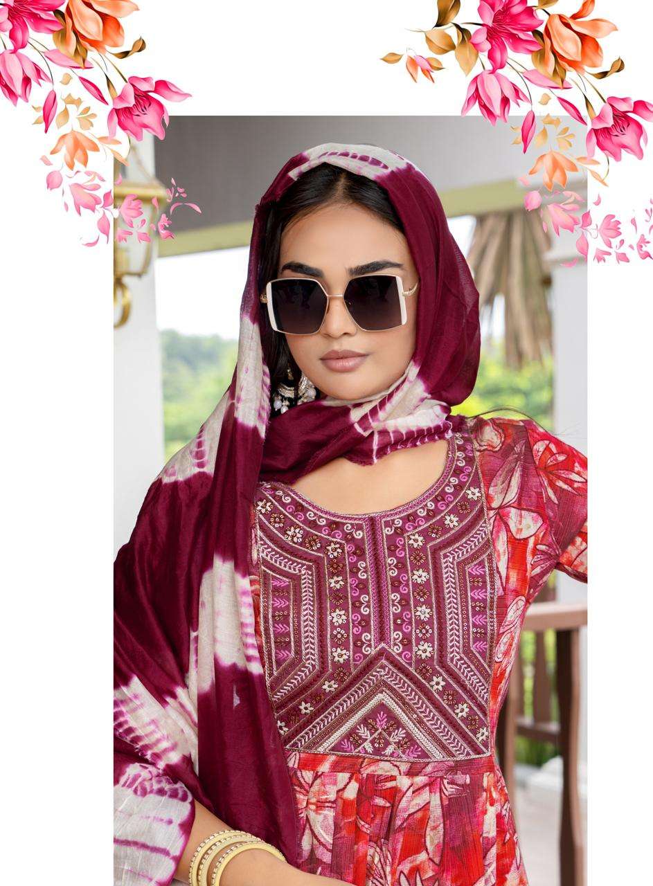 Erraha Amayra Vol 8 Vetican Foil Print Top Bottom Dupatta Set