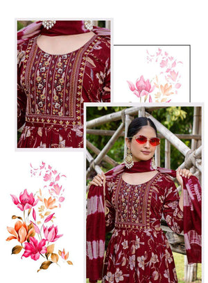 Erraha Amayra Vol 8 Vetican Foil Print Top Bottom Dupatta Set