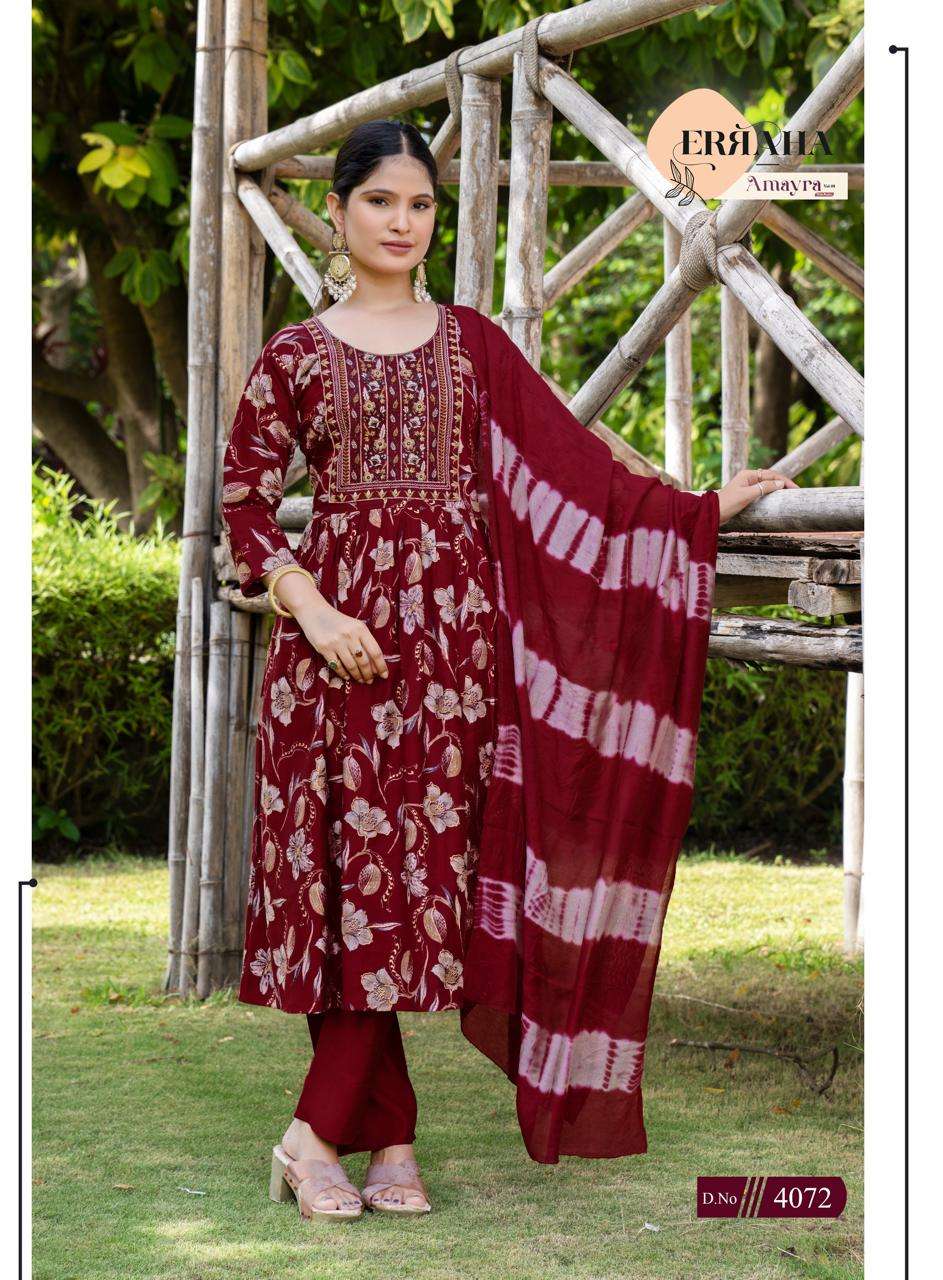 Erraha Amayra Vol 8 Vetican Foil Print Top Bottom Dupatta Set