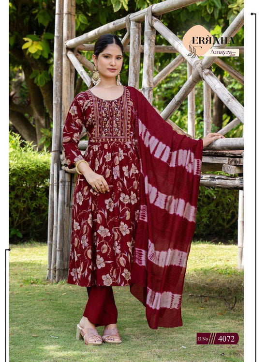 Erraha Amayra Vol 8 Vetican Foil Print Top Bottom Dupatta Set