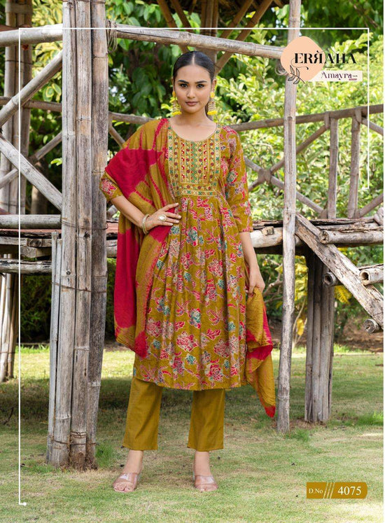Erraha Amayra Vol 8 Vetican Foil Print Top Bottom Dupatta Set