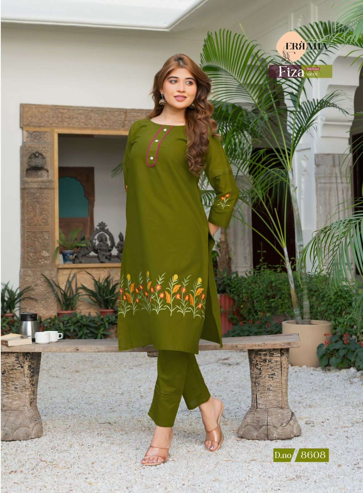 Erraha Fiza Vol 1 Cotton Embroidered Co Ord Set - Amrah Wholesale