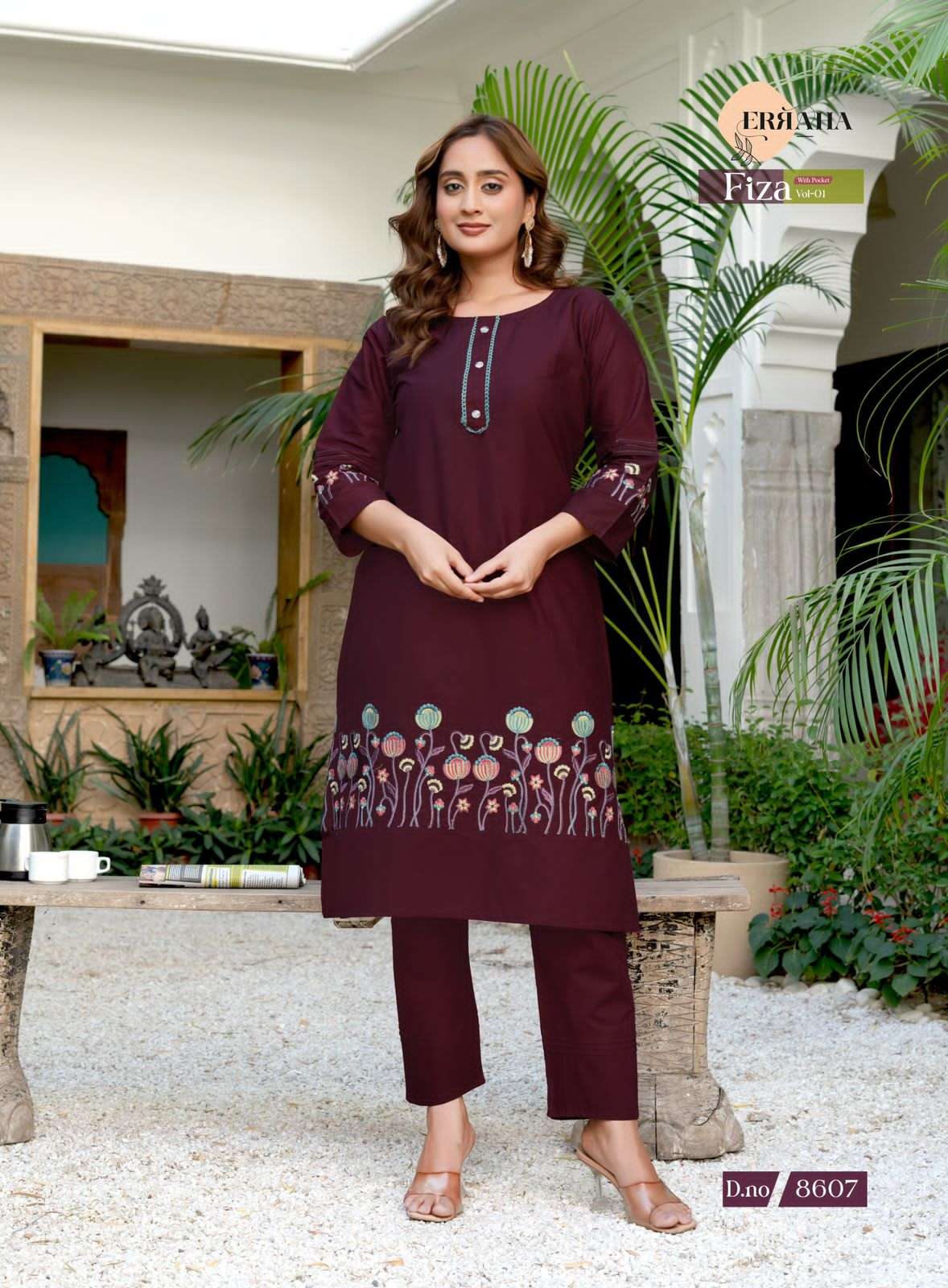 Erraha Fiza Vol 1 Cotton Embroidered Co Ord Set - Amrah Wholesale