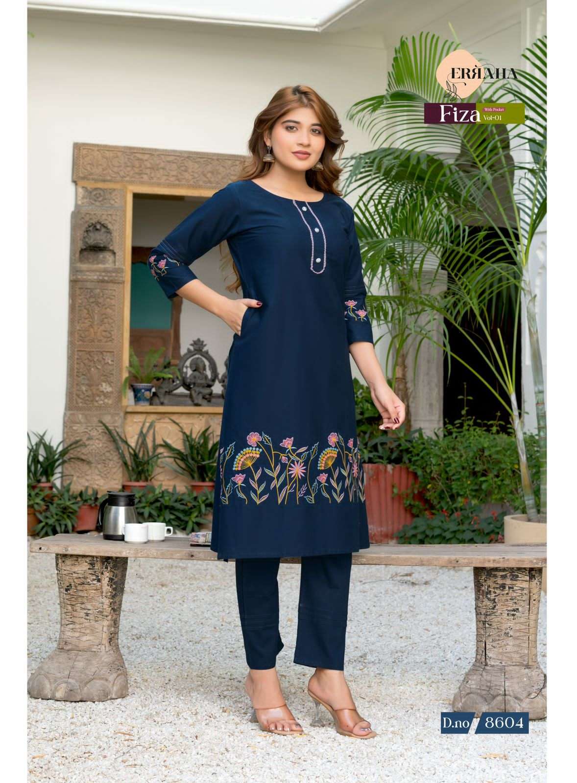 Erraha Fiza Vol 1 Cotton Embroidered Co Ord Set - Amrah Wholesale