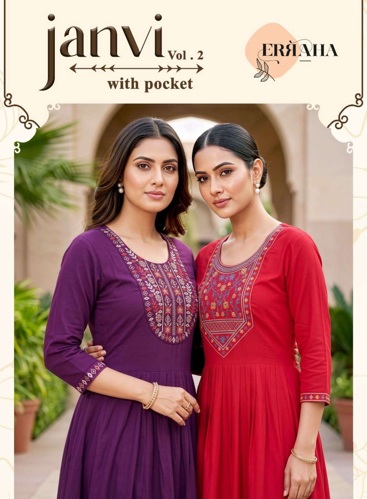 Erraha Janvi Vol 2 Embroidered Readymade Top Bottom Dupatta Set