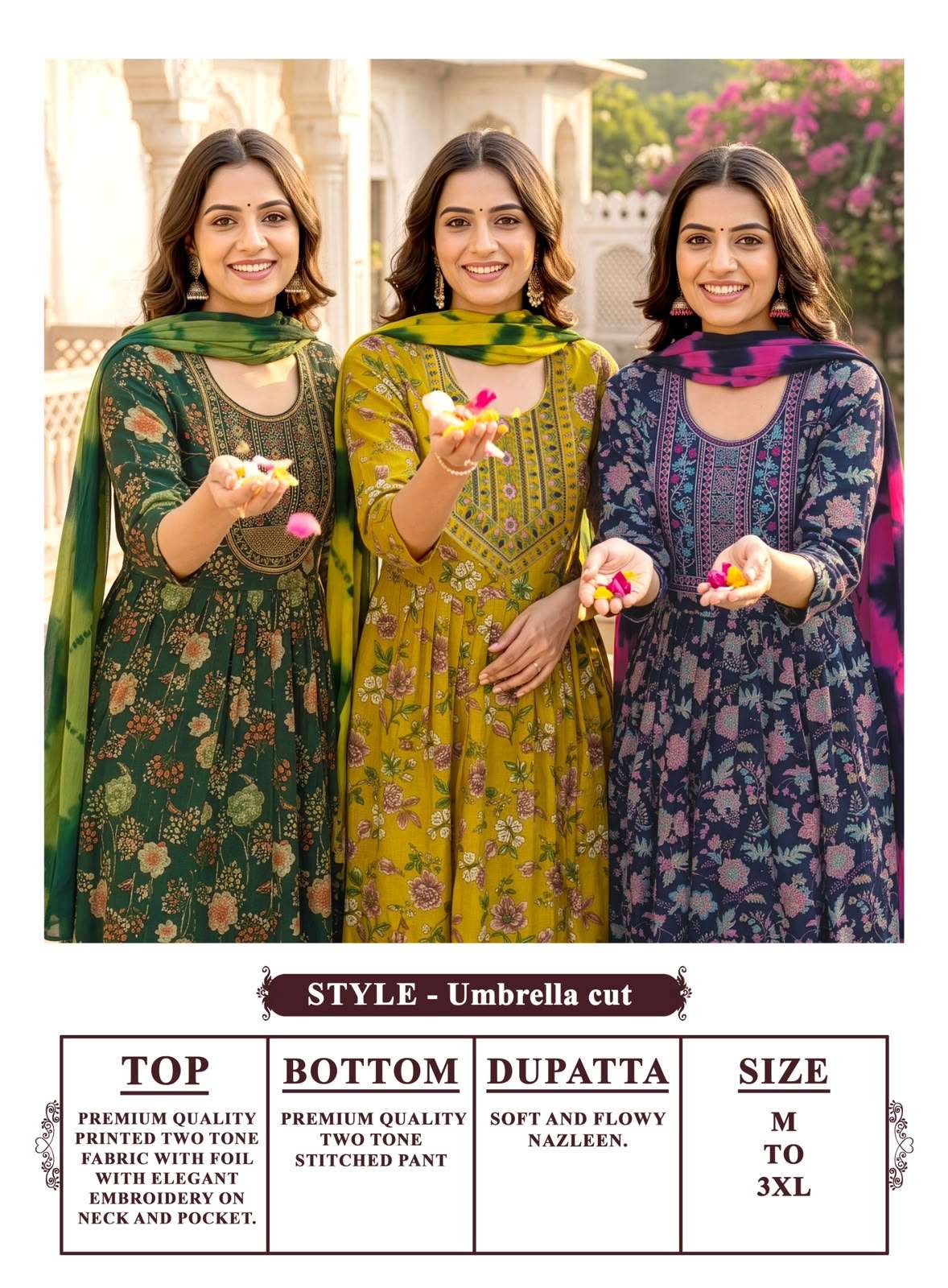 Erraha Kritika Vol 1 Two Tone Foil Print 3 Piece Suit - Amrah Wholesale
