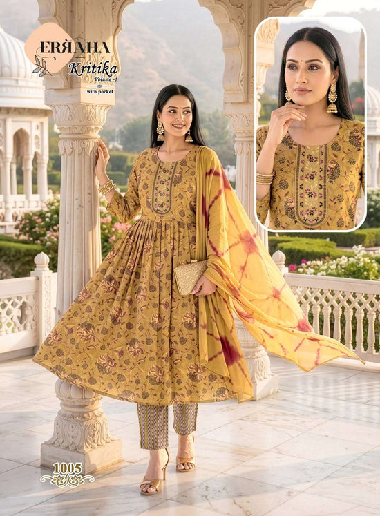 Erraha Kritika Vol 1 Two Tone Foil Print 3 Piece Suit - Amrah Wholesale