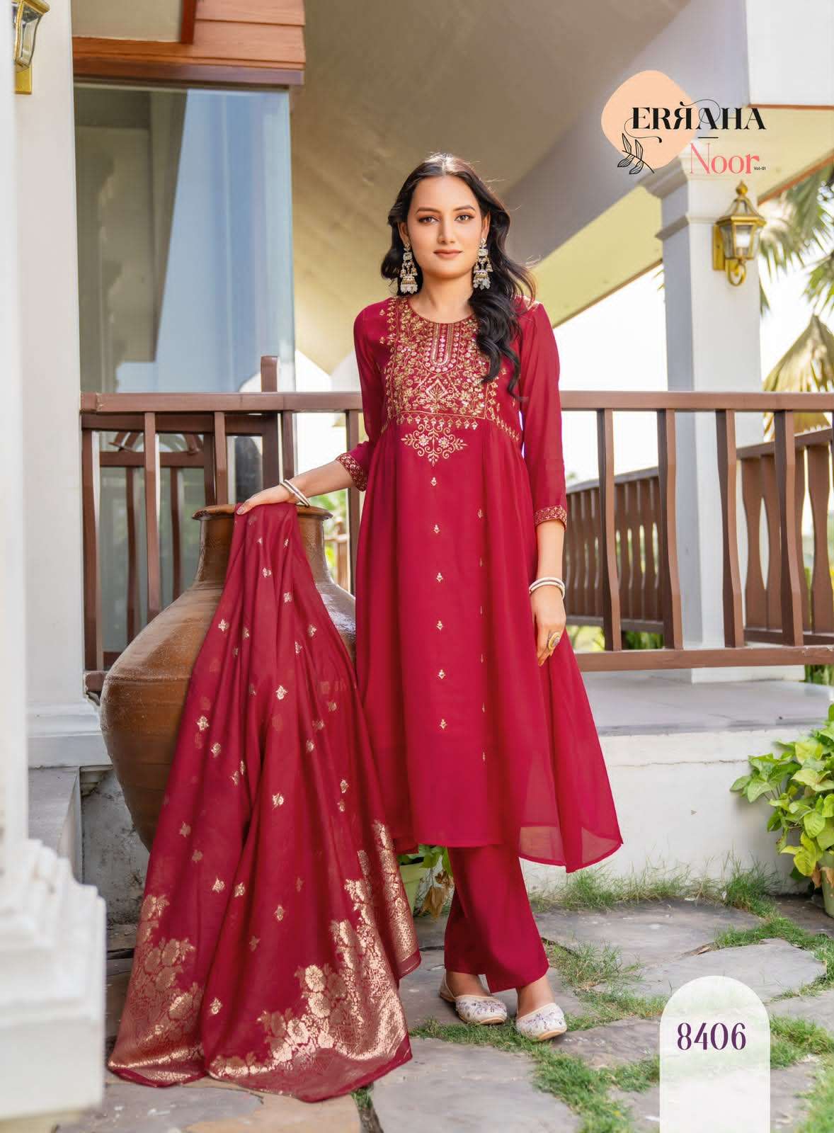 Erraha Noor Vol 1 Premium Chanderi Salwar Suit Set - Amrah Wholesale