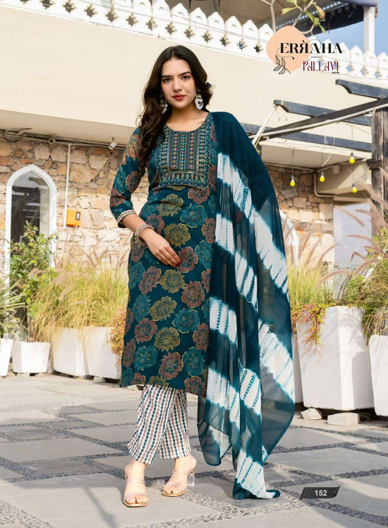 Erraha Pallavi Vol 6 Rayon Kurti Pant Dupatta Set - Amrah Wholesale