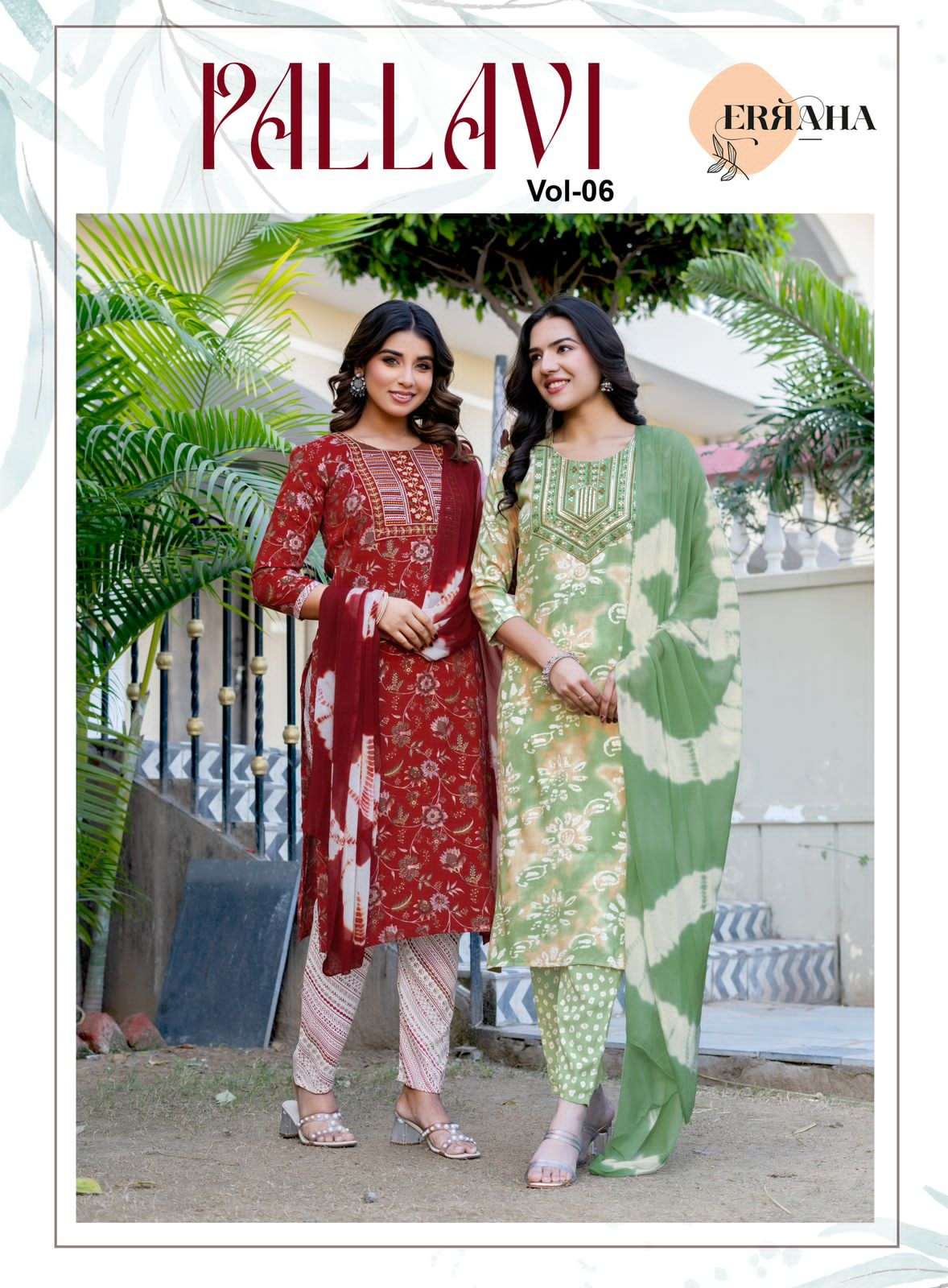 Erraha Pallavi Vol 6 Rayon Kurti Pant Dupatta Set - Amrah Wholesale