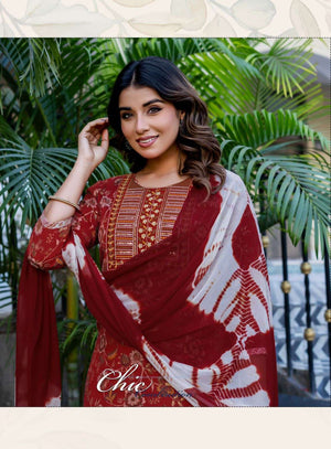 Erraha Pallavi Vol 6 Rayon Kurti Pant Dupatta Set - Amrah Wholesale