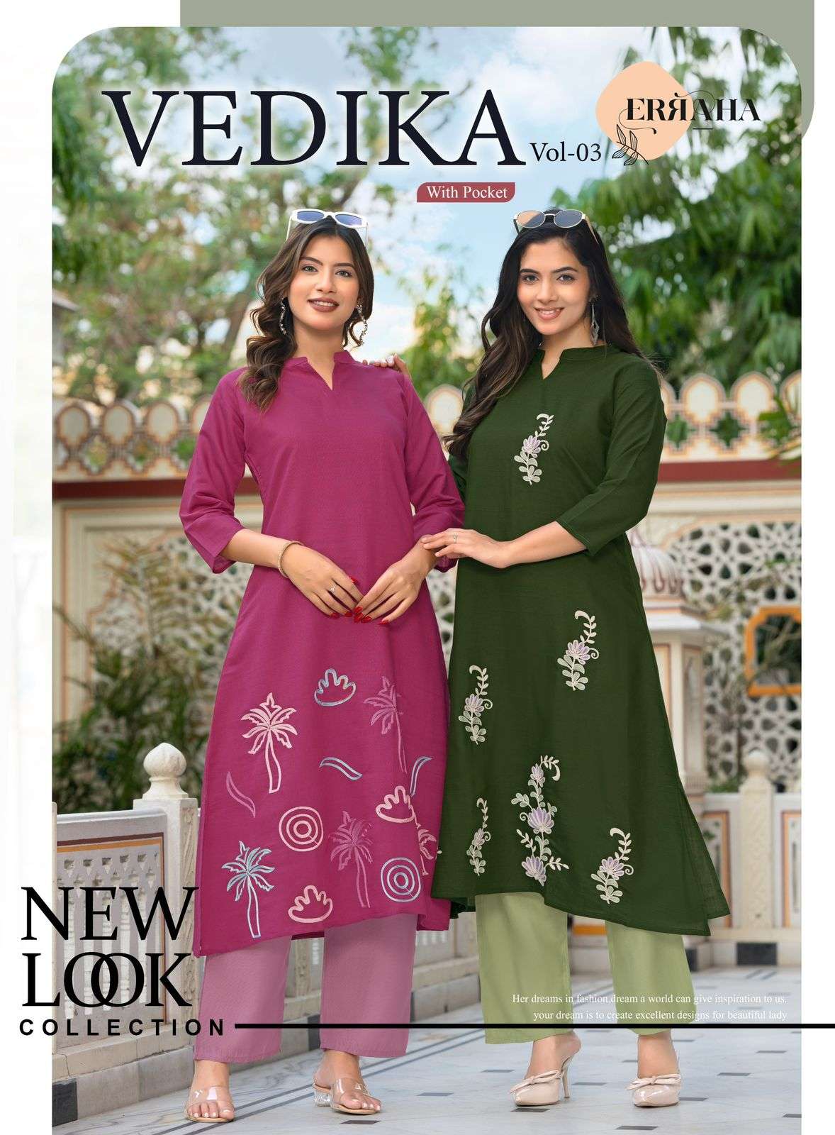 Erraha Vedika Vol 3 Embroidered Kurti Bottom Set