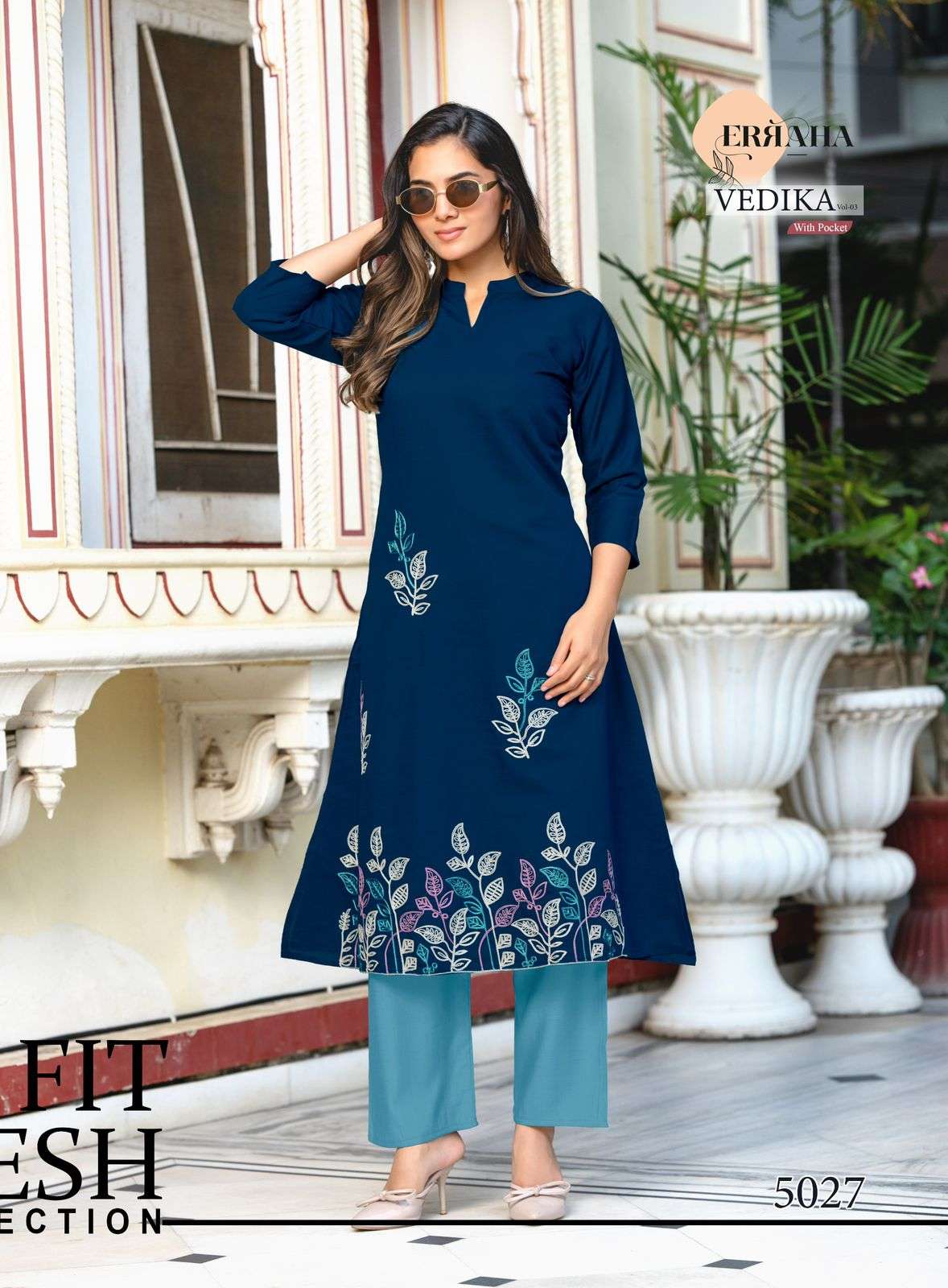 Erraha Vedika Vol 3 Embroidered Kurti Bottom Set