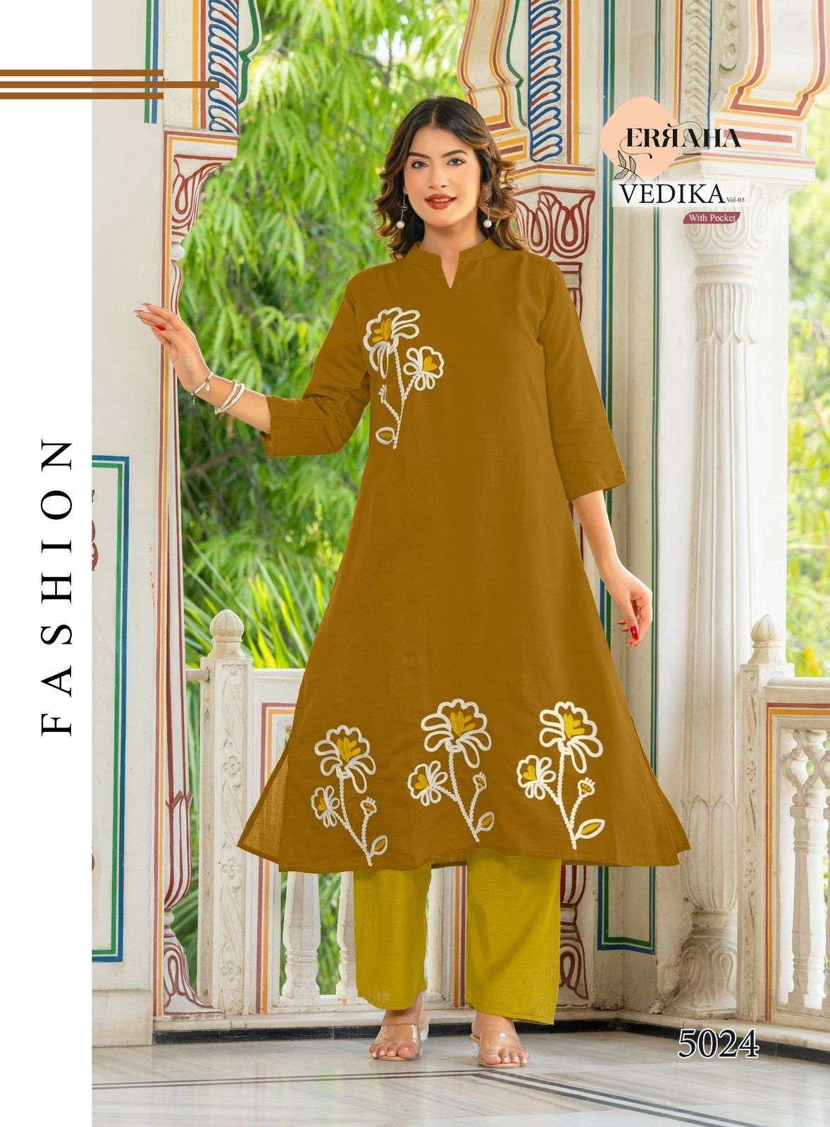 Erraha Vedika Vol 3 Embroidered Kurti Bottom Set