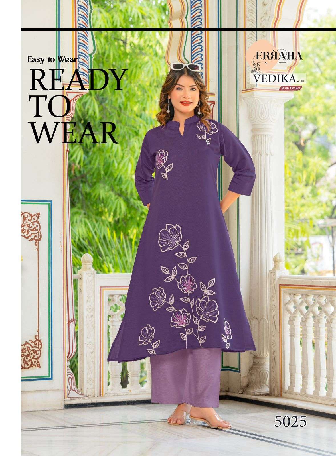 Erraha Vedika Vol 3 Embroidered Kurti Bottom Set