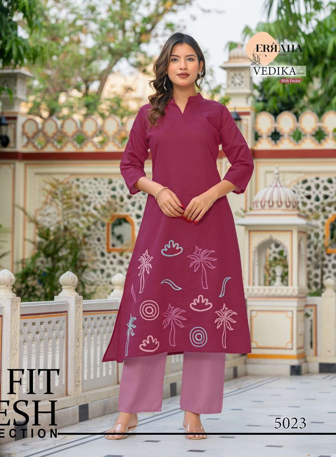 Erraha Vedika Vol 3 Embroidered Kurti Bottom Set