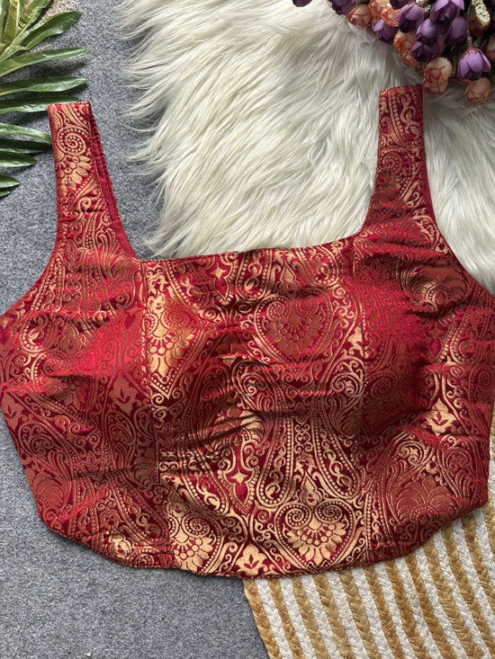 Fab 230 Satin Silk Jacquard Blouse