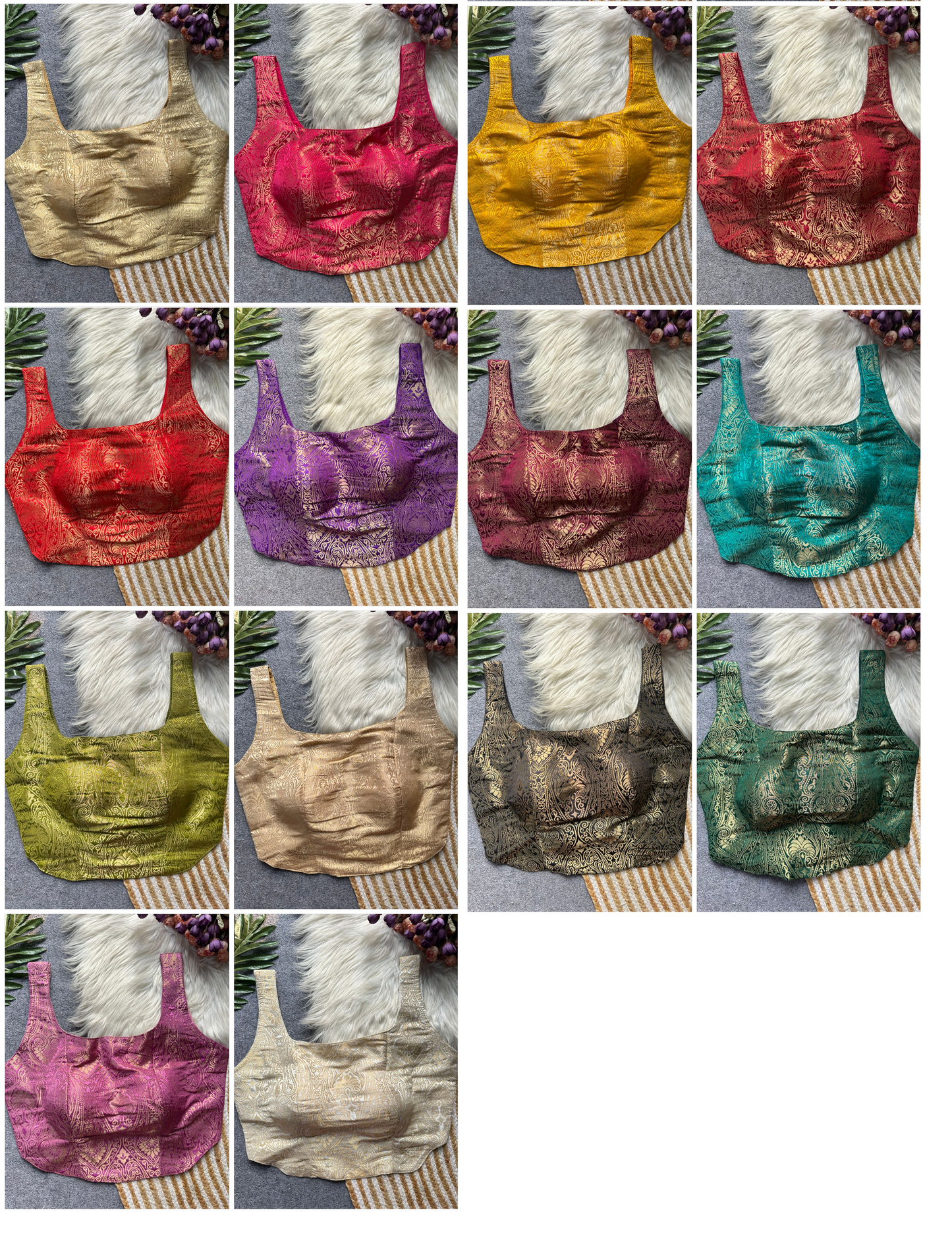 Fab 230 Satin Silk Jacquard Blouse