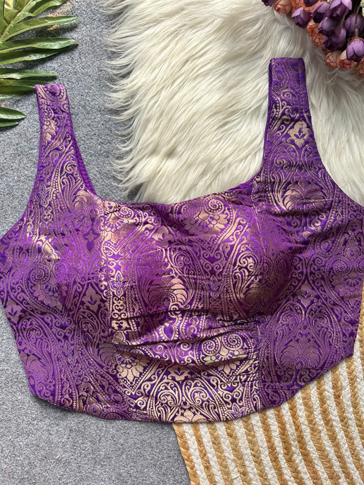 Fab 230 Satin Silk Jacquard Blouse