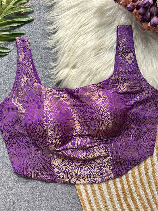 Fab 230 Satin Silk Jacquard Blouse