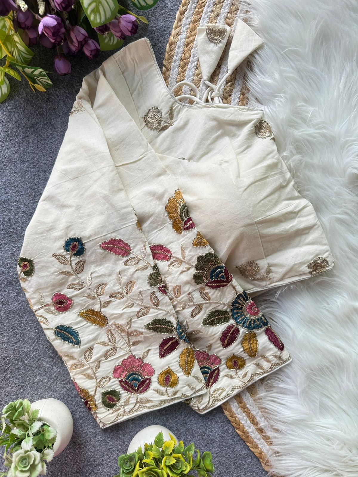 Fab Khadi Pipe Vol 1 Embroidered Blouse
