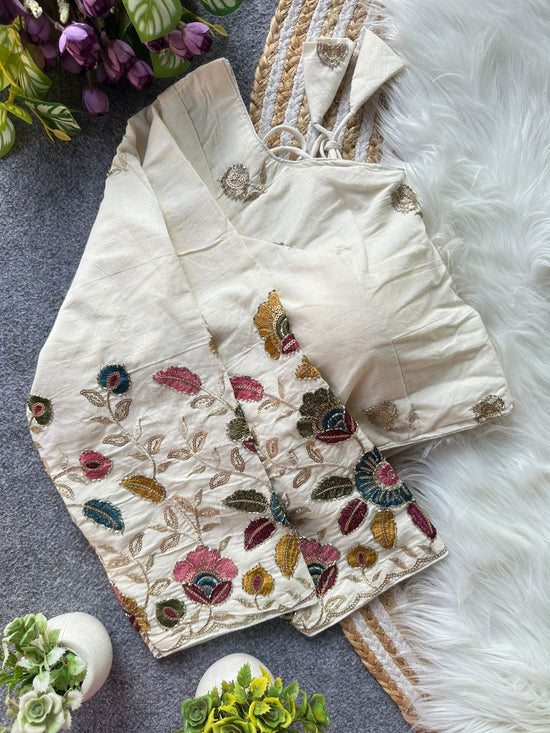Fab Khadi Pipe Vol 1 Embroidered Blouse