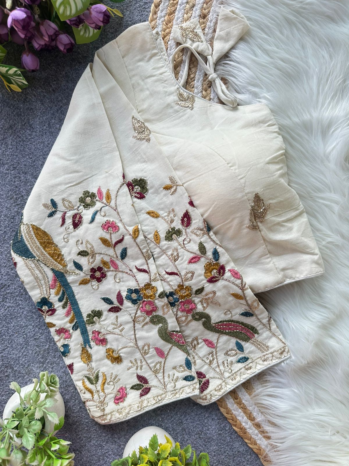 Fab Khadi Pipe Vol 1 Embroidered Blouse