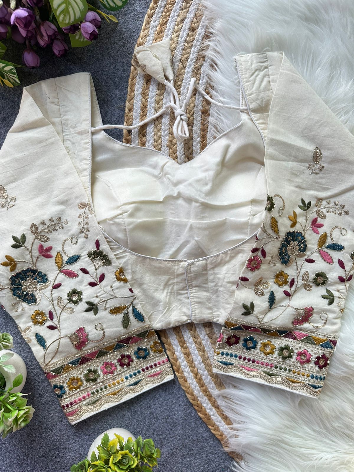 Fab Khadi Pipe Vol 1 Embroidered Blouse