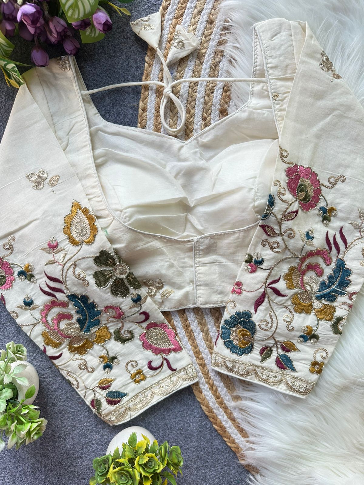Fab Khadi Pipe Vol 1 Embroidered Blouse