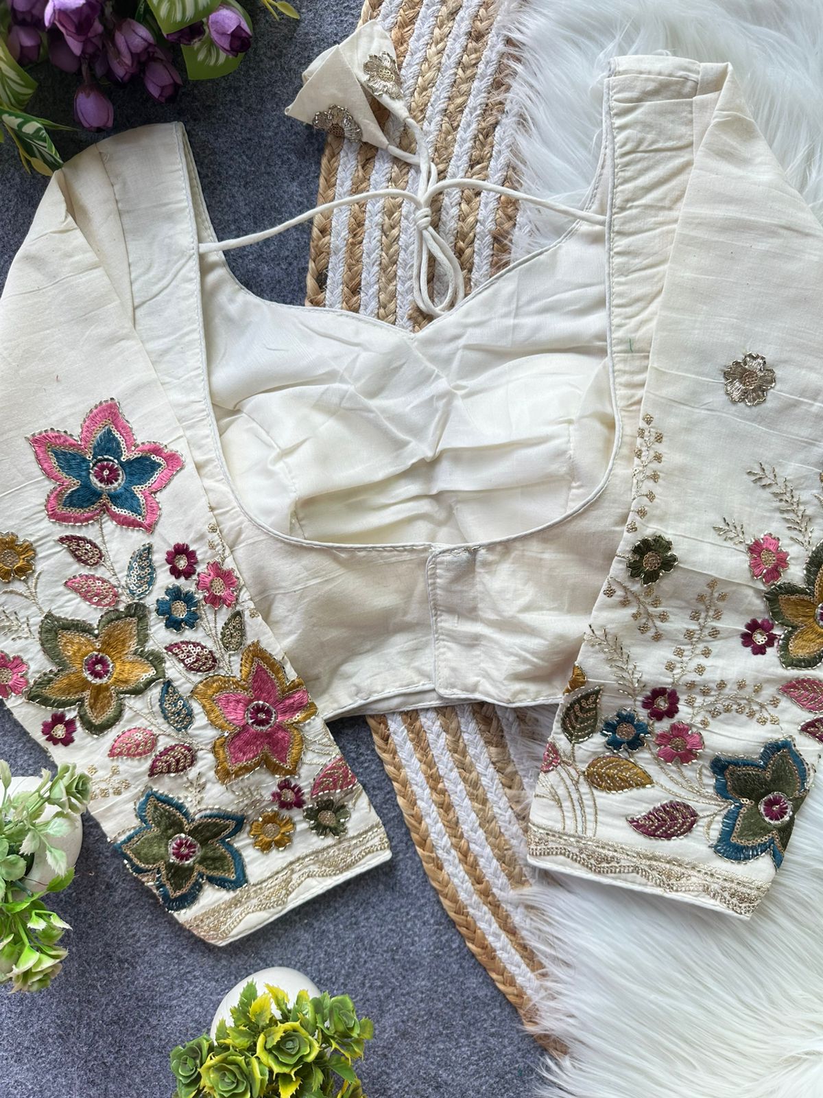 Fab Khadi Pipe Vol 1 Embroidered Blouse