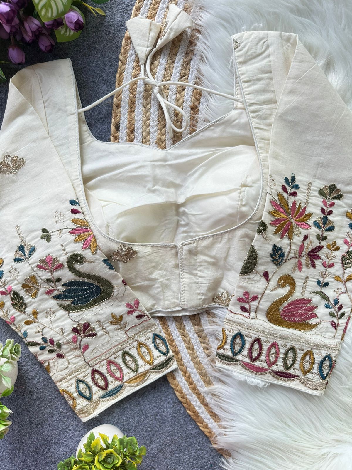Fab Khadi Pipe Vol 1 Embroidered Blouse